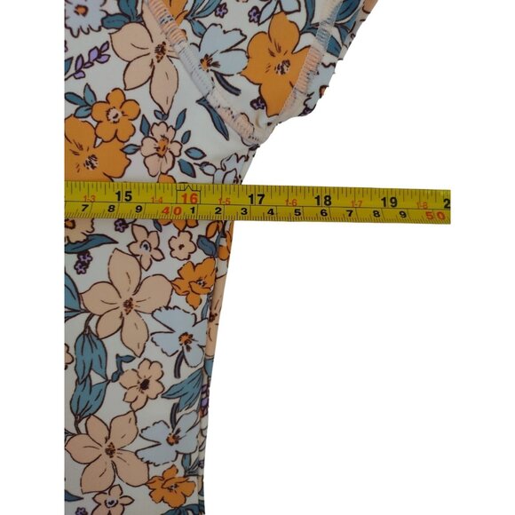 Cupshe Floral One-Piece Swimsuit Short-Sleeve Zipper Front Size L. NWT - Picture 8 of 9